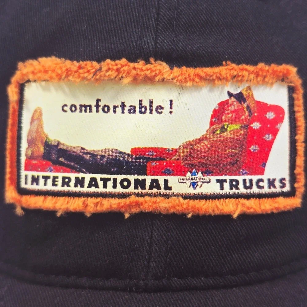 International Trucks Hat Mens Black Orange Logo Cap Snapback NWT‎